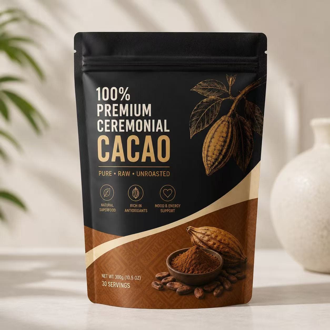 100% Premium Pure Cacao Powder