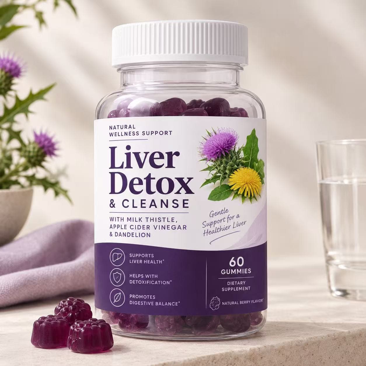Milk Thistle Liver Support Gummies - Liver Detox & Cleanse